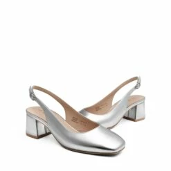 Slingback Chunky Square Toe Pumps SILVER -DREAM PAIRS Sales 0144 silver203