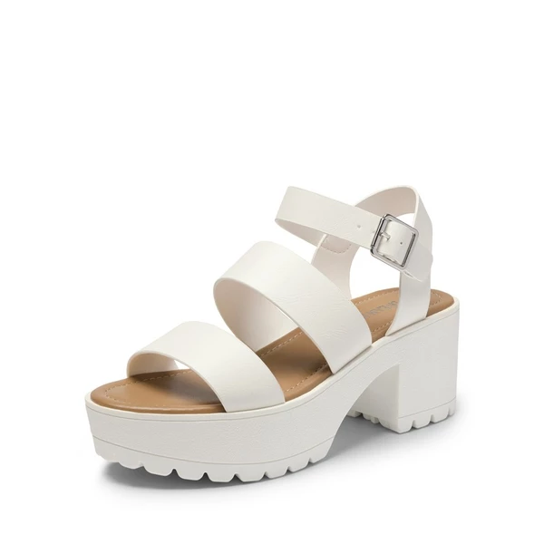 Buckle Strap Chunky Platform Sandals WHITE 6 Buckle Strap Chunky Platform Sandals WHITE - Image 4