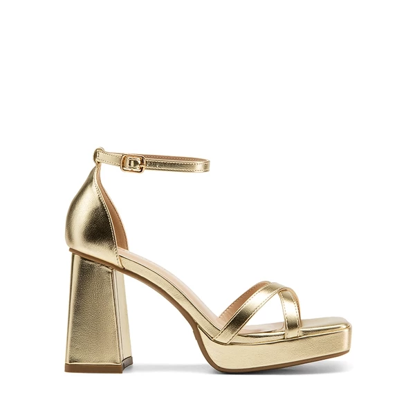 Crisscross Straps Platform Sandals GOLD 3 Crisscross Straps Platform Sandals GOLD
