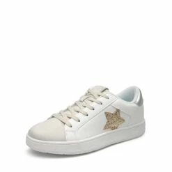 BREE Star Low-top Fashion Sneakers WHITE/GOLD -DREAM PAIRS Sales 0200 GOLD GITTER201