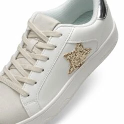 BREE Star Low-top Fashion Sneakers WHITE/GOLD -DREAM PAIRS Sales 0201 GOLD GITTER206