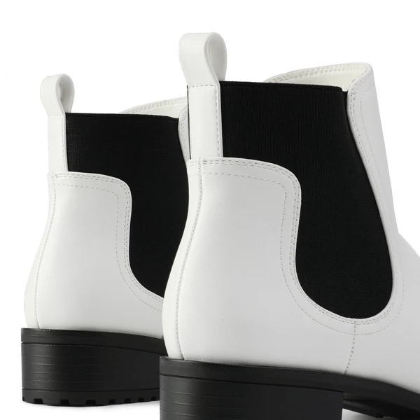 Pointed Toe Chelsea Platform Boots WHITE 4 Pointed Toe Chelsea Platform Boots WHITE - Image 2