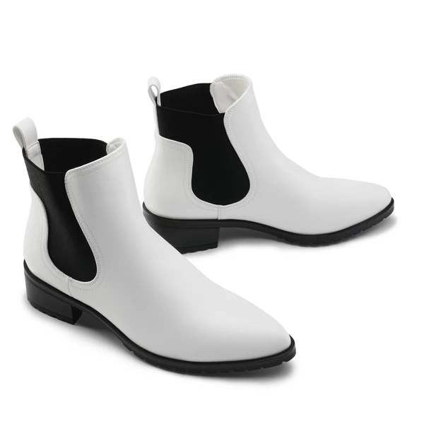 Pointed Toe Chelsea Platform Boots WHITE 8 Pointed Toe Chelsea Platform Boots WHITE - Image 6