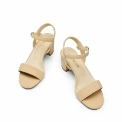 One Strap Open-Toe Chunky Sandals NUDE-NUBUCK -DREAM PAIRS Sales 0208 NUDE NUBUCK4