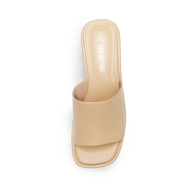 Platform Slip On Chunky Sandals NUDE-PU 4 Platform Slip On Chunky Sandals NUDE-PU - Image 2
