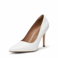 Wide Width Stiletto Pointed Toe Pumps WHITE-PU -DREAM PAIRS Sales 0220 1