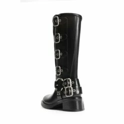 Buckle Straps Square Toe Moto Boots BLACK 14 Buckle Straps Square Toe Moto Boots BLACK -DREAM PAIRS Sales 0239 BLACK3