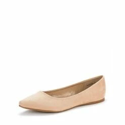 Pointed Toe Ballet Slip On Flats NUDE SUEDE -DREAM PAIRS Sales 0242 SUEDE 1