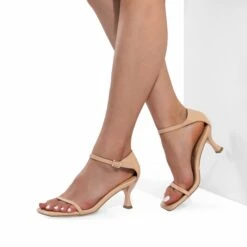 Square-Toe One Strap Kitten Heel Sandals NUDE-PU -DREAM PAIRS Sales 0246 SDHS2426W nude 05