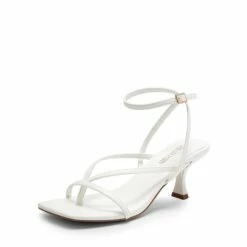Square Toe Strappy Kitten Heels WHITE-PU -DREAM PAIRS Sales 0247 WHITE PU1 1