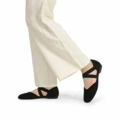 Sustainable Criss Cross Knit Ballet Flats BLACK-ECO -DREAM PAIRS Sales 0249 BLACK6