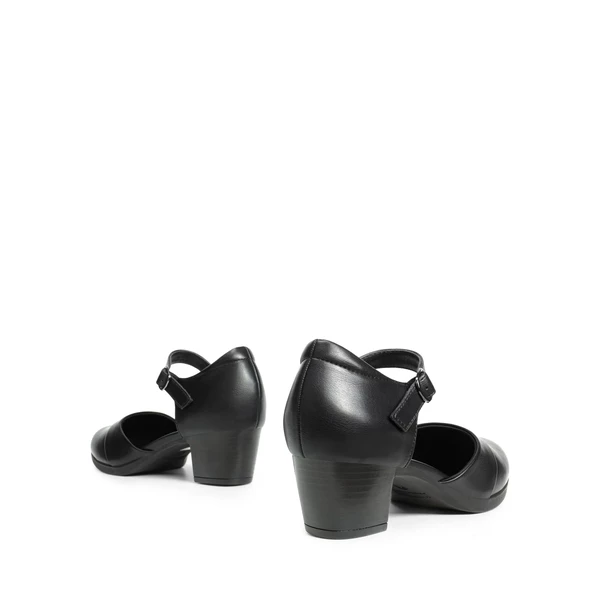 Comfortable Strap Low Block Heel Pumps BLACK 5 Comfortable Strap Low Block Heel Pumps BLACK - Image 3