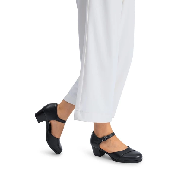 Comfortable Strap Low Block Heel Pumps BLACK 9 Comfortable Strap Low Block Heel Pumps BLACK - Image 7