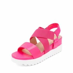 Ankle Strap Platform Wedge Sandals NEON PINK -DREAM PAIRS Sales 0252 Neon Pink 01