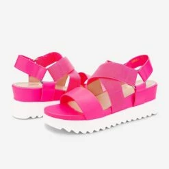 Ankle Strap Platform Wedge Sandals NEON PINK -DREAM PAIRS Sales 0252 Neon Pink 04