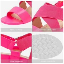 Ankle Strap Platform Wedge Sandals NEON PINK -DREAM PAIRS Sales 0252 Neon Pink 05