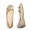 Square Toe Low Wedge Bow Flats GOLD GLITTER -DREAM PAIRS Sales 0301 GOLD 2