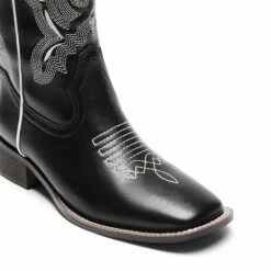 Vintage Square Toe Embroidery Cowgirl Boots BLACK -DREAM PAIRS Sales 0313 BLACK6