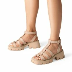 Rugged Lug Platform Sandals NUDE -DREAM PAIRS Sales 0317 画板206