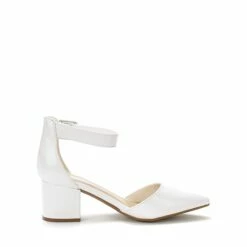 Wide Width Ankle Strap Chunky Low Heel Pumps WHITE PU 9 Wide Width Ankle Strap Chunky Low Heel Pumps WHITE PU -DREAM PAIRS Sales 0318 White Pu 04