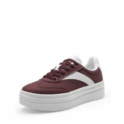 VAL Retro Platform Fashion Sneakers WINE RED