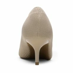Pointed Toe Knitted Kitten Heel Pumps NUDE-APRICOT KNITTING -DREAM PAIRS Sales 0325 DREAM PAIRS Women SDPU2203W NUDE APRICOT KNITTING 4