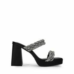 Rhinestone Braided Strap Heel Sandals BLACK-RHINESTONE -DREAM PAIRS Sales 0327 BLACK RHINESTONE2