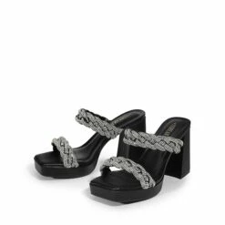 Rhinestone Braided Strap Heel Sandals BLACK-RHINESTONE -DREAM PAIRS Sales 0327 BLACK RHINESTONE4