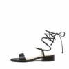 Strappy Lace Up Low Heel Sandals BLACK -DREAM PAIRS Sales 0329 BLACK 2