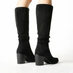 Suede Snip Toe Knee-High Riding Boots BLACK -DREAM PAIRS Sales 0329 BLACK 40 5