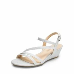 Strappy Wrapped Wedge Sandals SILVER-GLITTER -DREAM PAIRS Sales 0329 SILVER GLITTER1 1