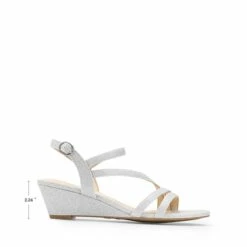 Strappy Wrapped Wedge Sandals SILVER-GLITTER