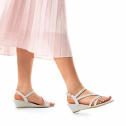 Strappy Wrapped Wedge Sandals SILVER-GLITTER -DREAM PAIRS Sales 0329 SILVER GLITTER6