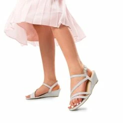 Strappy Wrapped Wedge Sandals SILVER-GLITTER -DREAM PAIRS Sales 0329 SILVER GLITTER7