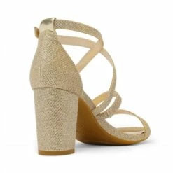 Wide Width Dressy Chunky Strappy Sandals GOLD-GLITTER -DREAM PAIRS Sales 0330 3