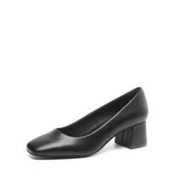 Square Toe Low Chunky Pumps BLACK -DREAM PAIRS Sales 0332 BLACK 1
