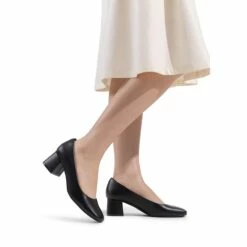 Square Toe Low Chunky Pumps BLACK -DREAM PAIRS Sales 0332 BLACK 6
