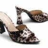 Pointed Toe Flared Heel Sandals LEOPARD -DREAM PAIRS Sales 0335 LEOPARD203