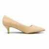 Wide Width Kitten Heel Pointed Toe Pumps NUDE-NUBUCK 1 Wide Width Kitten Heel Pointed Toe Pumps NUDE-NUBUCK -DREAM PAIRS Sales 0337 2