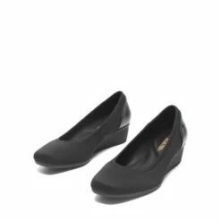 Square Toe Wedge Dress Pumps BLACK-LYCRA 10 Square Toe Wedge Dress Pumps BLACK-LYCRA -DREAM PAIRS Sales 0340 BLACK LYCRA 3