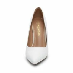 Wide Width Stiletto Pointed Toe Pumps WHITE-PU -DREAM PAIRS Sales 0342 3