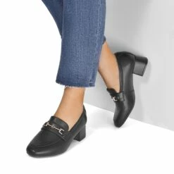 Horse Bit Detail Chunky Loafers BLACK
