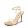 Transparent Strap High Stiletto Heel Sandals NUDE