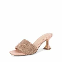 Rhinestone Flared Heel Sandals ROSE GOLD 11 Rhinestone Flared Heel Sandals ROSE GOLD -DREAM PAIRS Sales 0348 ROSE20GOLD201