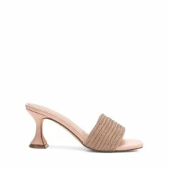 Rhinestone Flared Heel Sandals ROSE GOLD 9 Rhinestone Flared Heel Sandals ROSE GOLD -DREAM PAIRS Sales 0348 ROSE20GOLD202