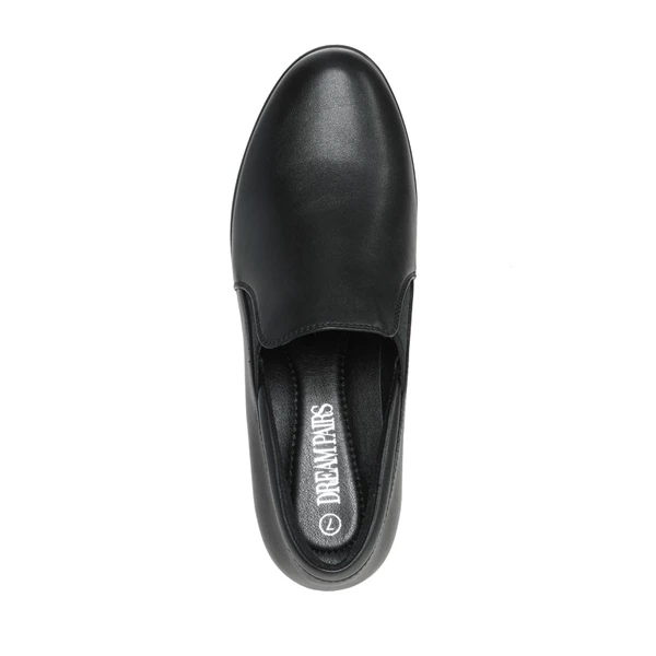 Wide Width Comfortable Round Toe Block Heel Pumps BLACK 4 Wide Width Comfortable Round Toe Block Heel Pumps BLACK - Image 2