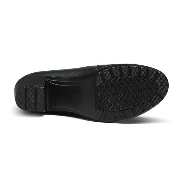 Wide Width Comfortable Round Toe Block Heel Pumps BLACK 6 Wide Width Comfortable Round Toe Block Heel Pumps BLACK - Image 4