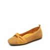 Machine Washable Knit Bow Flats YELLOW -DREAM PAIRS Sales 0359 YELLOW1