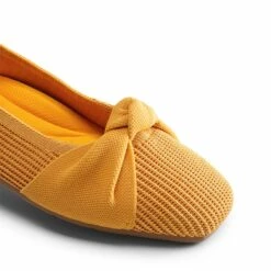 Machine Washable Knit Bow Flats YELLOW -DREAM PAIRS Sales 0359 YELLOW4