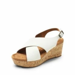 Casual Platform Criss-Cross Wedge Sandals WHITE-PU -DREAM PAIRS Sales 0401 WHITE PU1